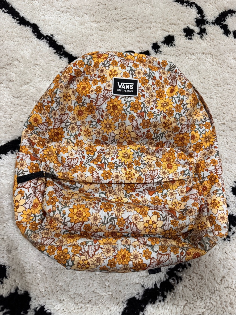 Vans Kids Floral Backpack in Yellow and White